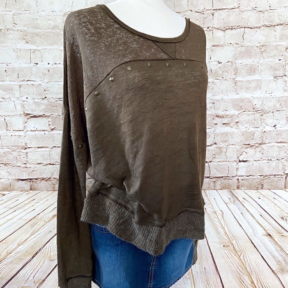 Miss Me studded dolman burnout top